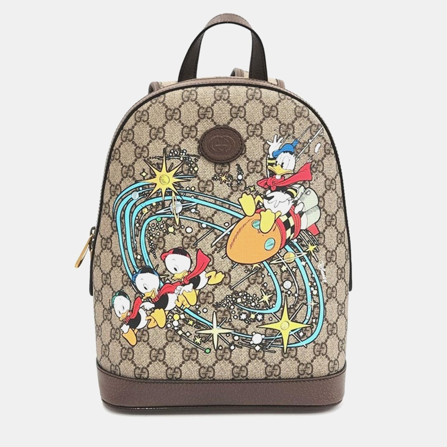 Luxury Gucci Trending 2025 x Disney GG Supreme Monogram Donald Duck Small Interlocking G Dome Backpack