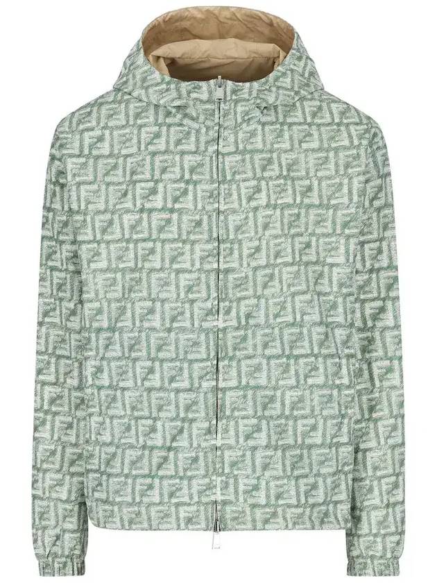 Luxury Fendi Printed Nylon Reversible Windbreaker Green