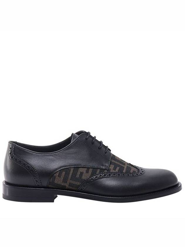 Luxury Fendi Leather Lace Up Derby Black