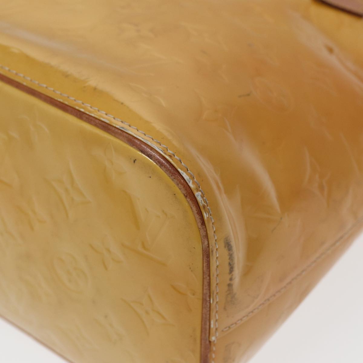 LOUIS VUITTON Monogram Vernis Houston Hand Bag Beige M91004 LV 83018