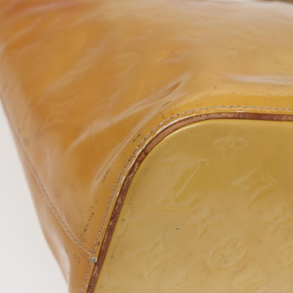 LOUIS VUITTON Monogram Vernis Houston Hand Bag Beige M91004 LV 83018