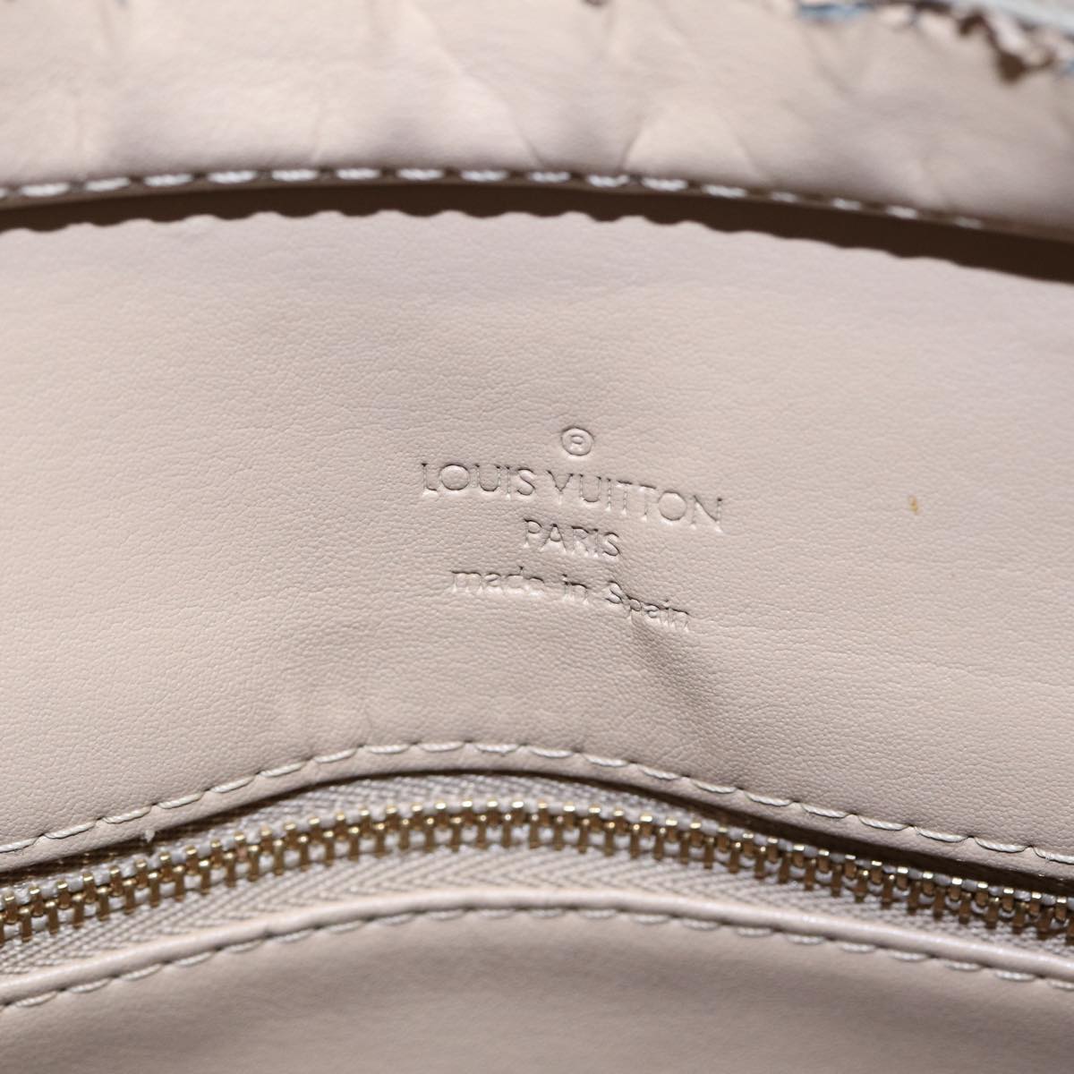 LOUIS VUITTON Monogram Vernis Houston Hand Bag Beige M91004 LV 83018