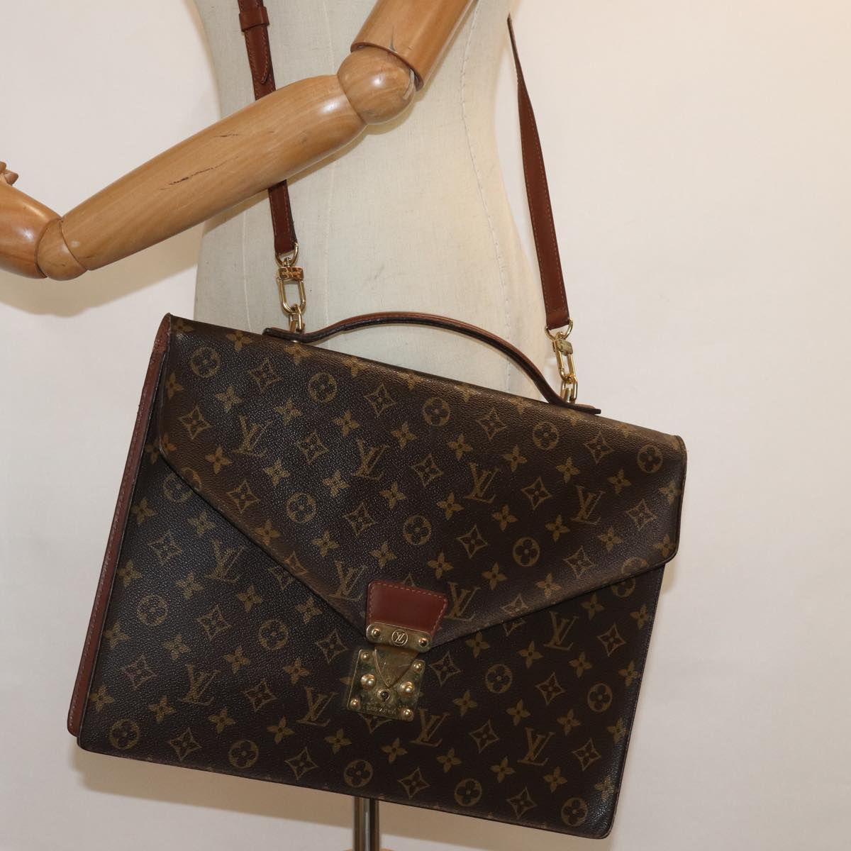 LOUIS VUITTON Monogram PorteDocuments Bandouliere Business Bag M53338 83056