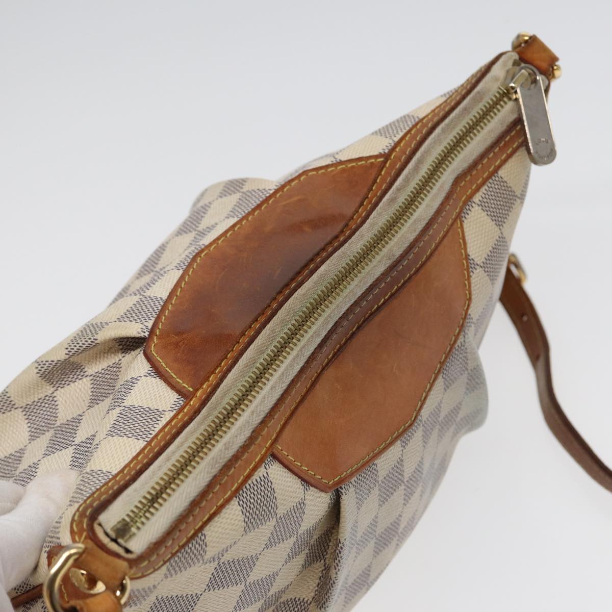 LOUIS VUITTON Damier Azur Siracusa PM Shoulder Bag N41113 LV 83065