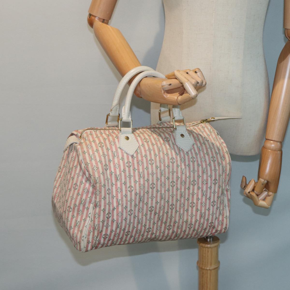 LOUIS VUITTON Monogram Mini Lin Croisette Speedy 30 Bag Pink M95501 83068
