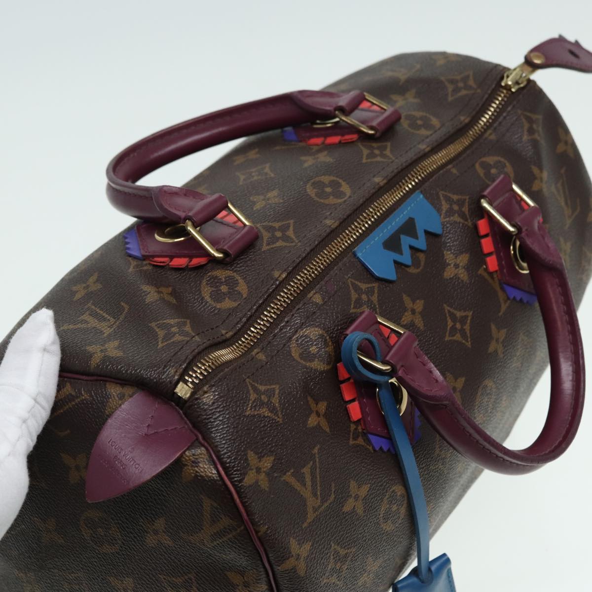 LOUIS VUITTON Monogram Totem Speedy 30 Hand Bag M41666 LV 83082
