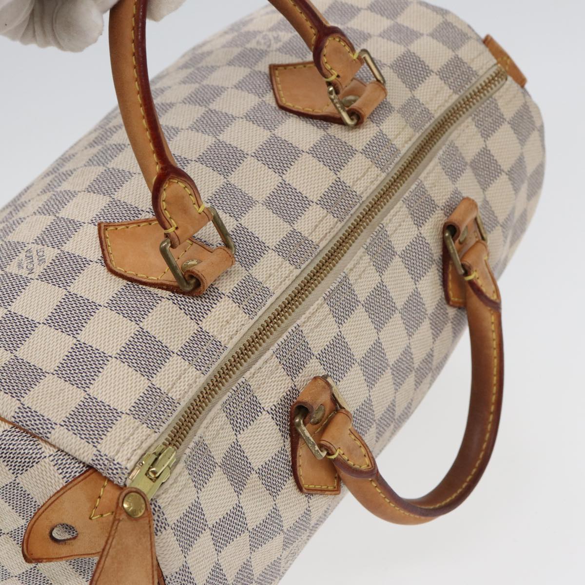 LOUIS VUITTON Damier Azur Speedy 30 Hand Bag N41533 LV 83106