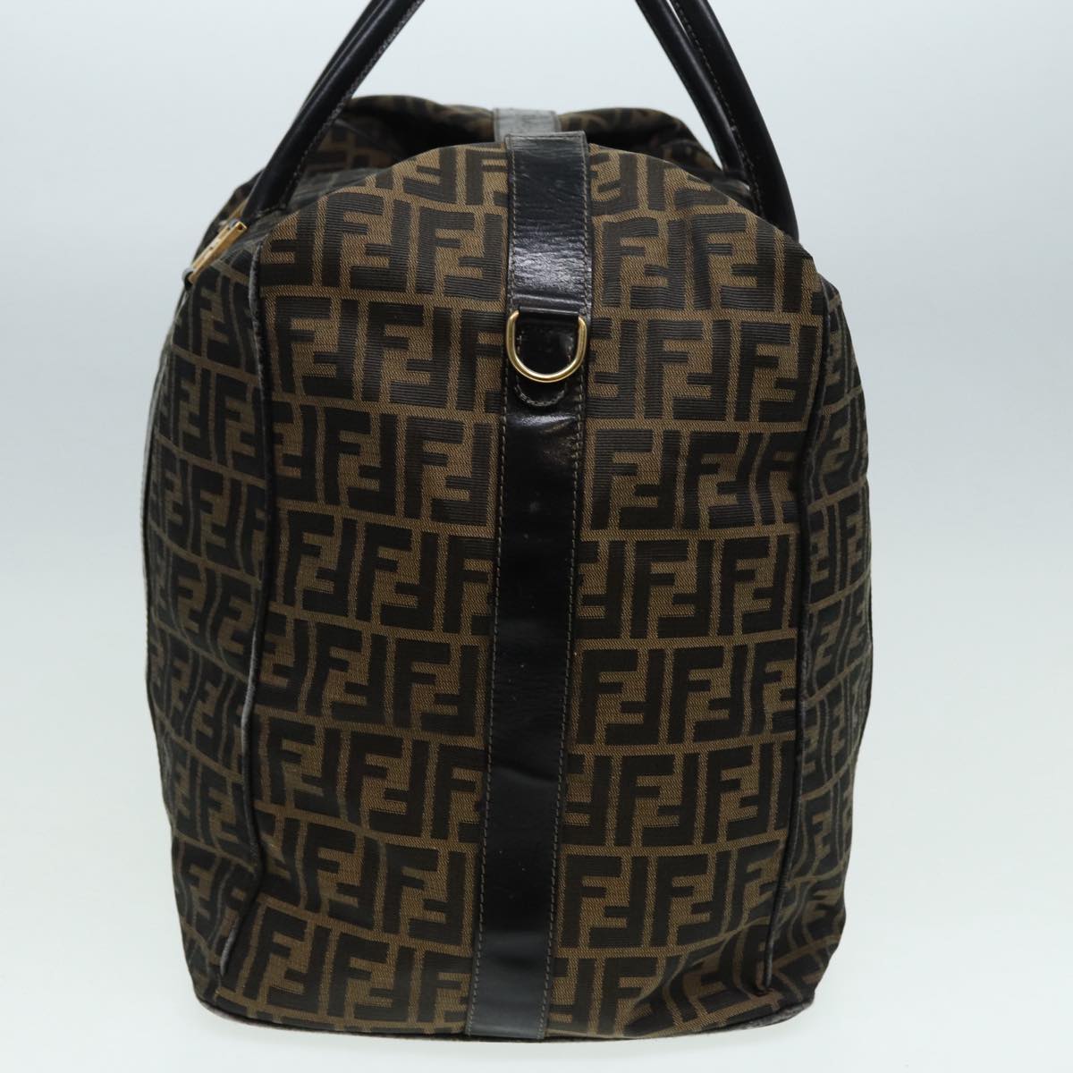 Luxury Fendi Zucca Canvas Boston Bag Brown Black83151
