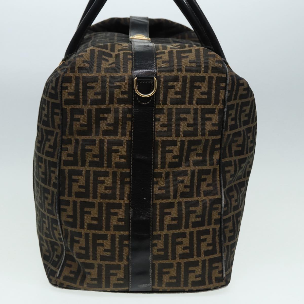 Luxury Fendi Zucca Canvas Boston Bag Brown Black83151