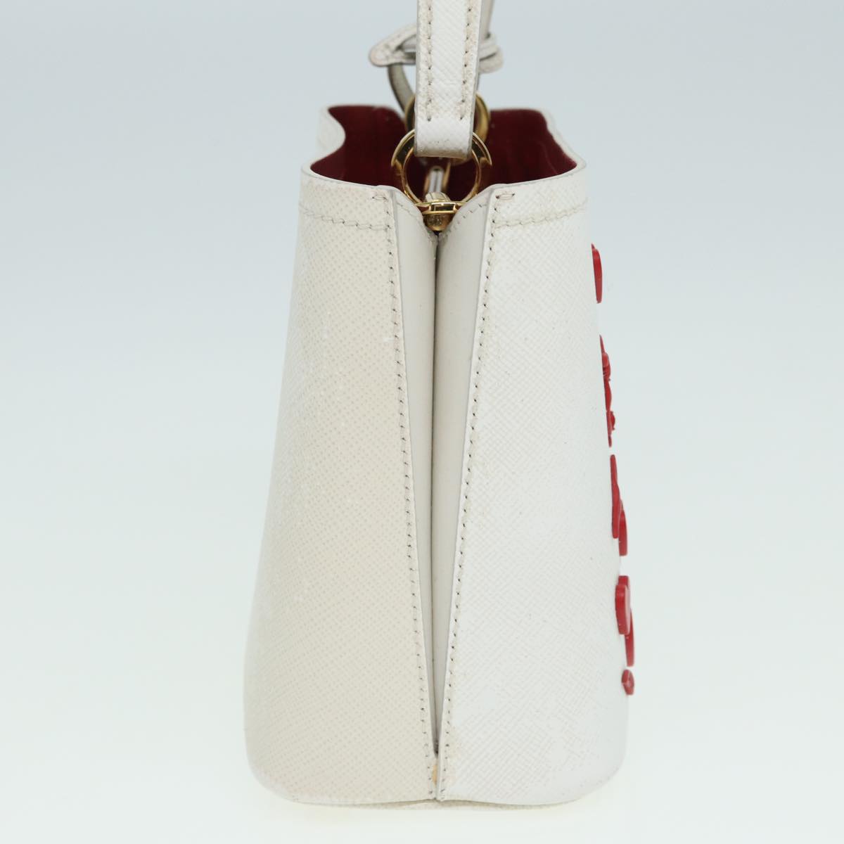 Luxury Prada Hand Bag Nylon Leather 2way White  83161