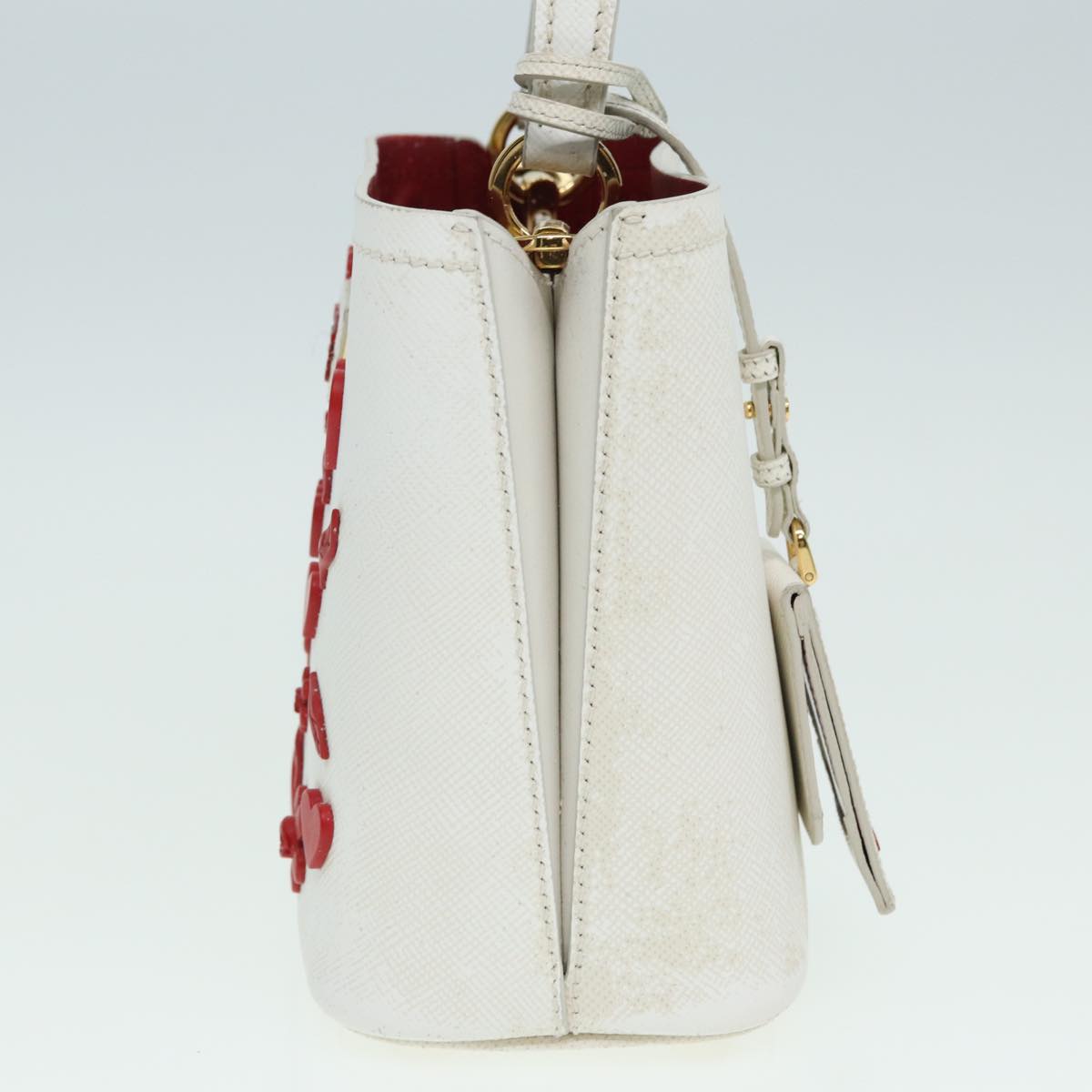 Luxury Prada Hand Bag Nylon Leather 2way White  83161