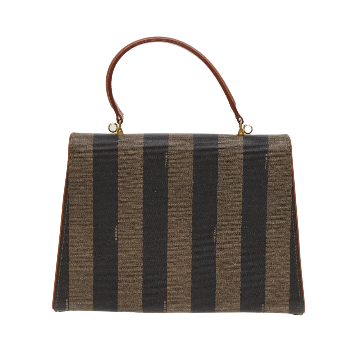 Luxury Fendi Pecan Canvas Hand Bag Black Brown83199
