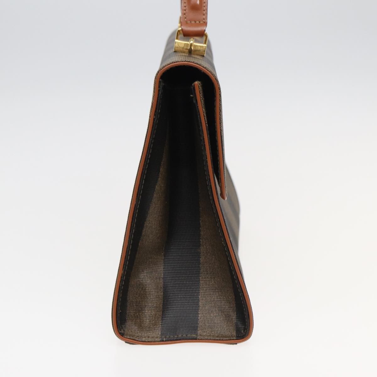 Luxury Fendi Pecan Canvas Hand Bag Black Brown83199