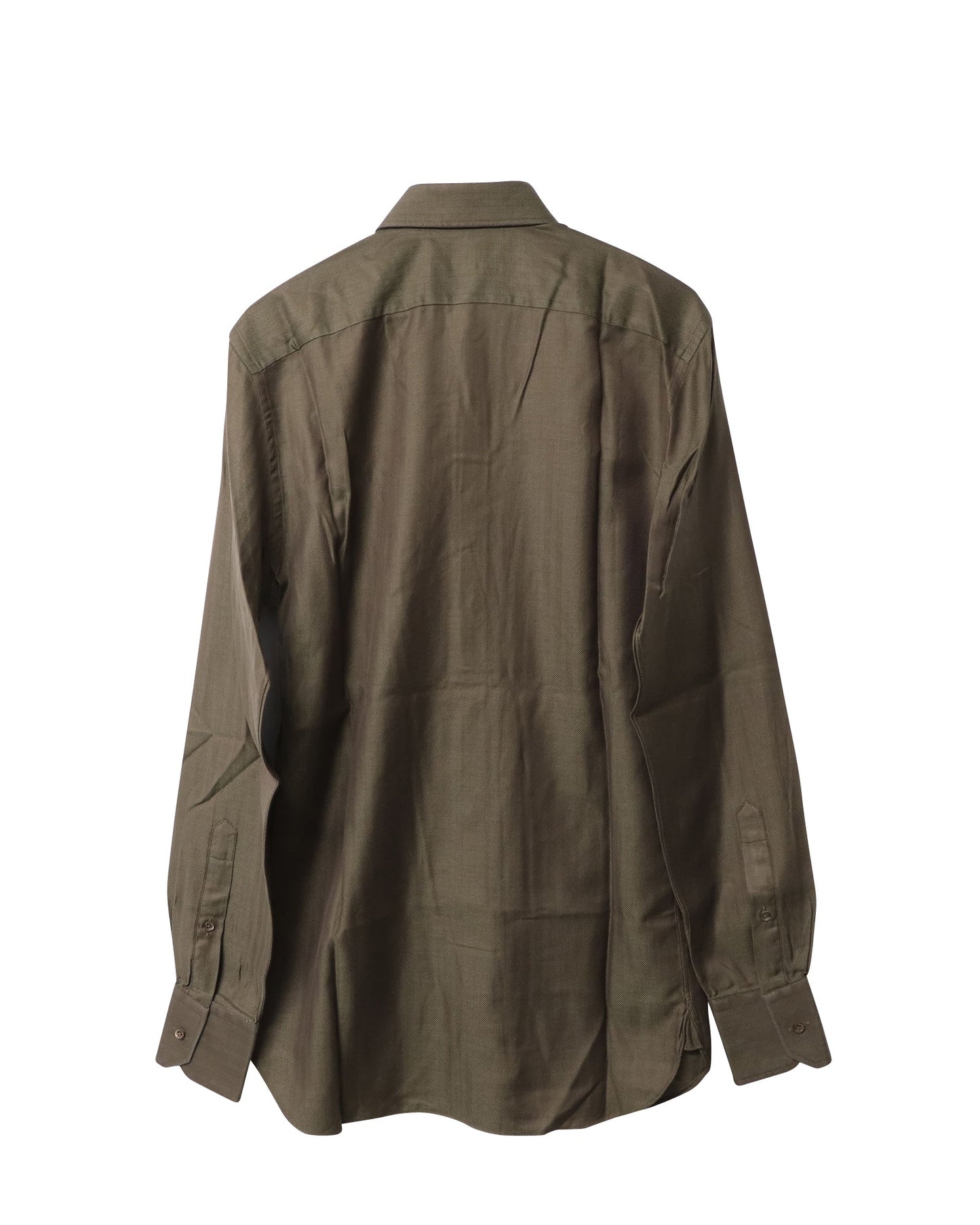 Luxury Gucci Trending 2025 Herringbone Button Down Shirt in Dark Brown Cotton