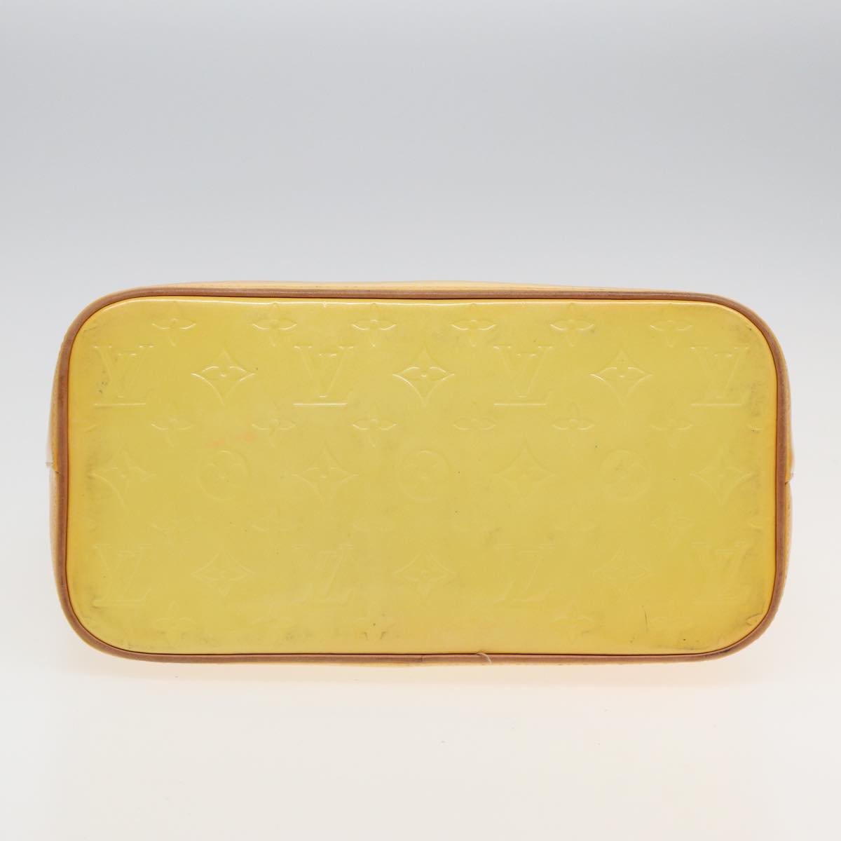 LOUIS VUITTON Monogram Vernis Houston Hand Bag Lime Yellow M91055 LV 83222