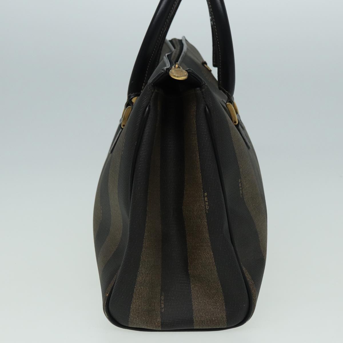 Luxury Fendi Pecan Canvas Hand Bag PVC Leather Brown83247