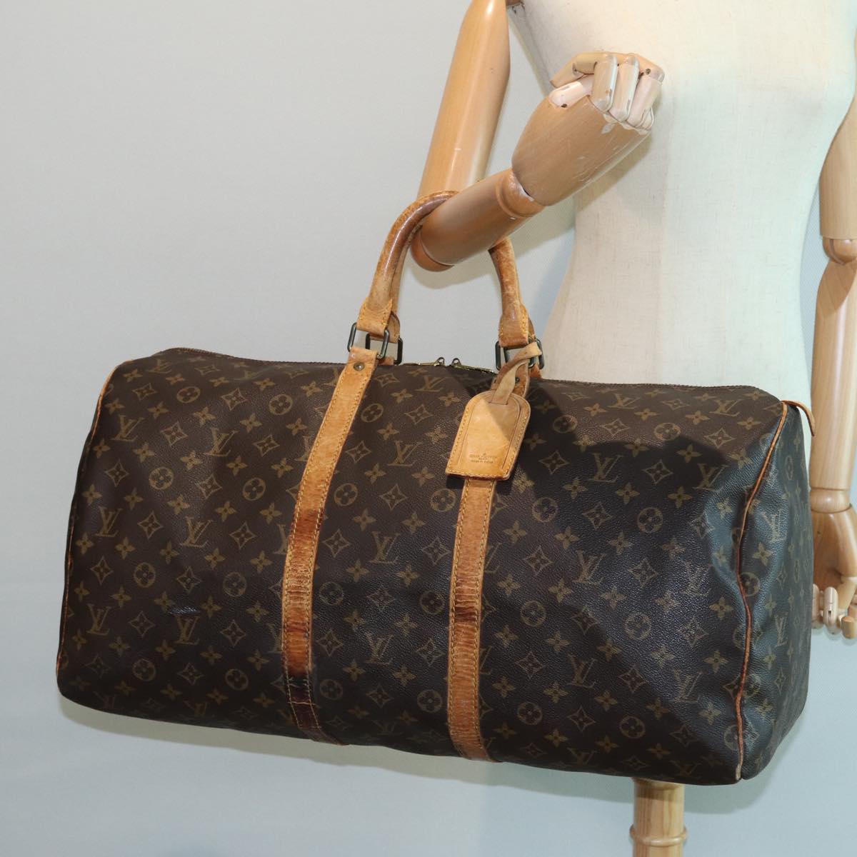 LOUIS VUITTON Monogram Keepall 55 Boston Bag M41424 LV 83281