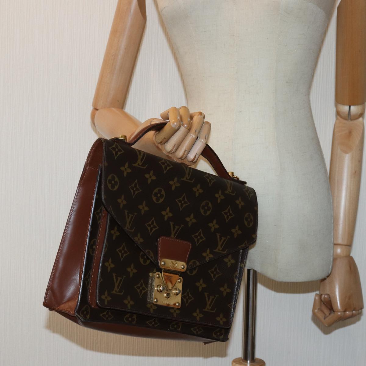 LOUIS VUITTON Monogram Monceau 28 Hand Bag 2way M51185 LV 83308