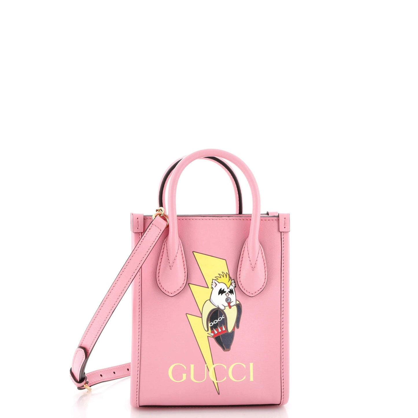 Luxury Gucci Trending 2025 Vertical Tote Bananya Printed Leather Mini