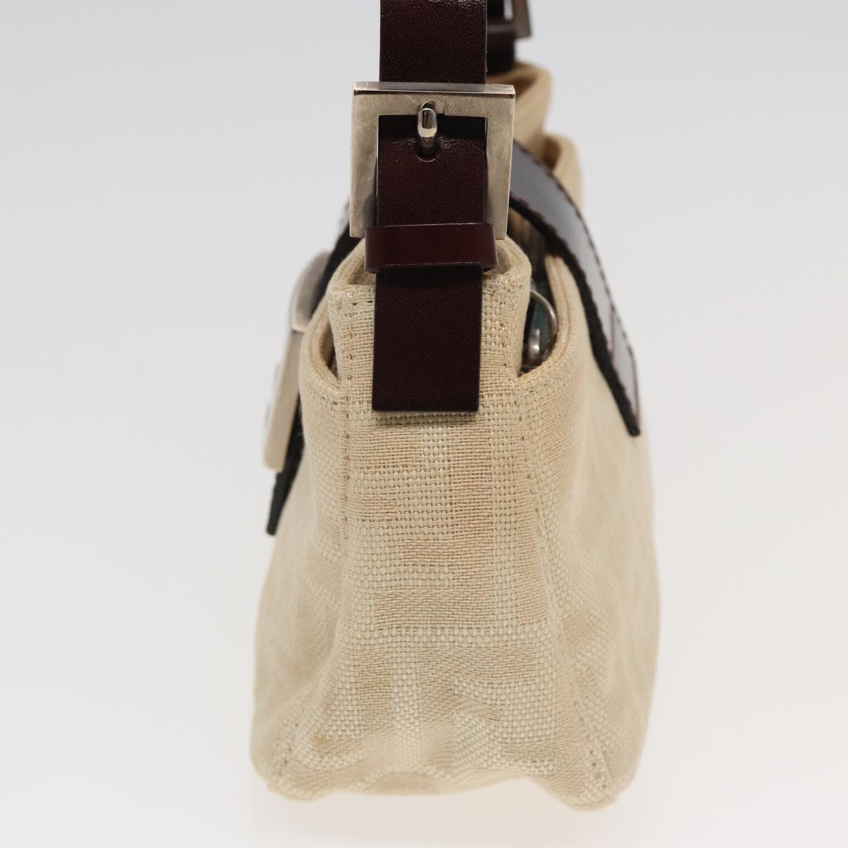 Luxury Fendi Zucca Canvas Mamma Baguette Shoulder Bag Beige83401