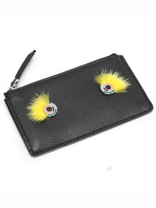 Luxury Fendi Women's Monster Card Wallet Black