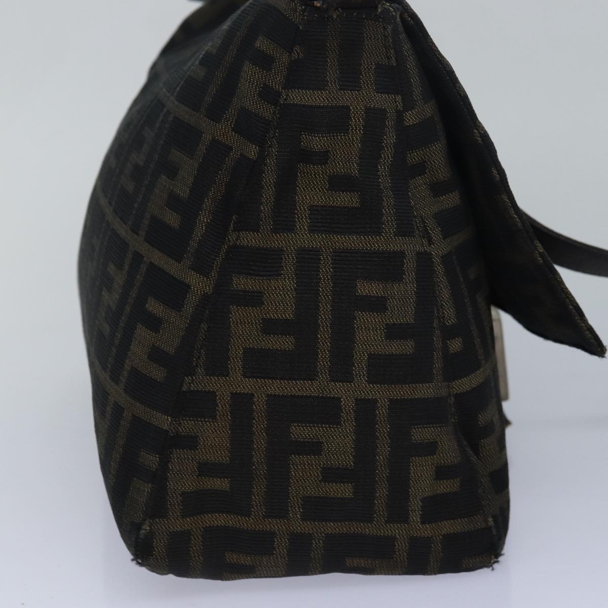 Luxury Fendi Zucca Canvas Mamma Baguette Shoulder Bag Brown Black83447