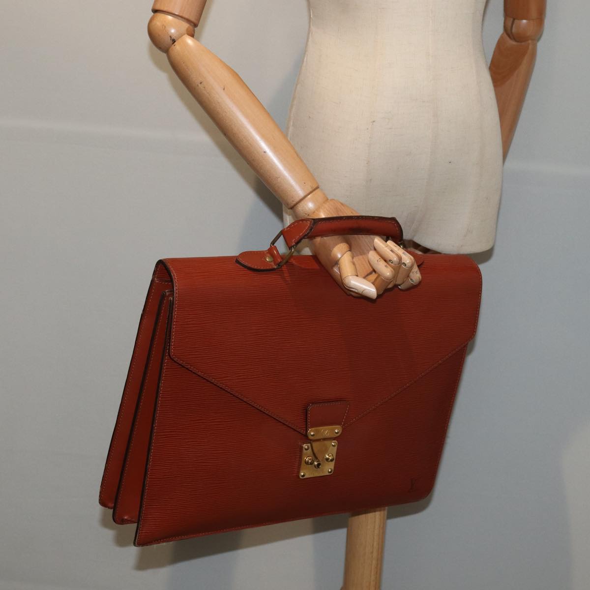 LOUIS VUITTON Epi Serviette Conseiller Briefcase Brown M54423 LV 83460