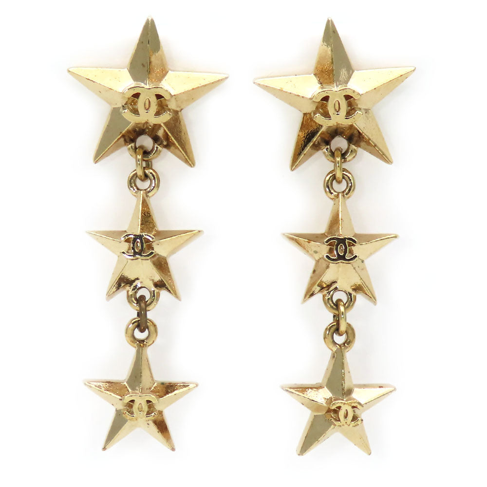 Chanel Triple Star COCO Mark Metal Earrings