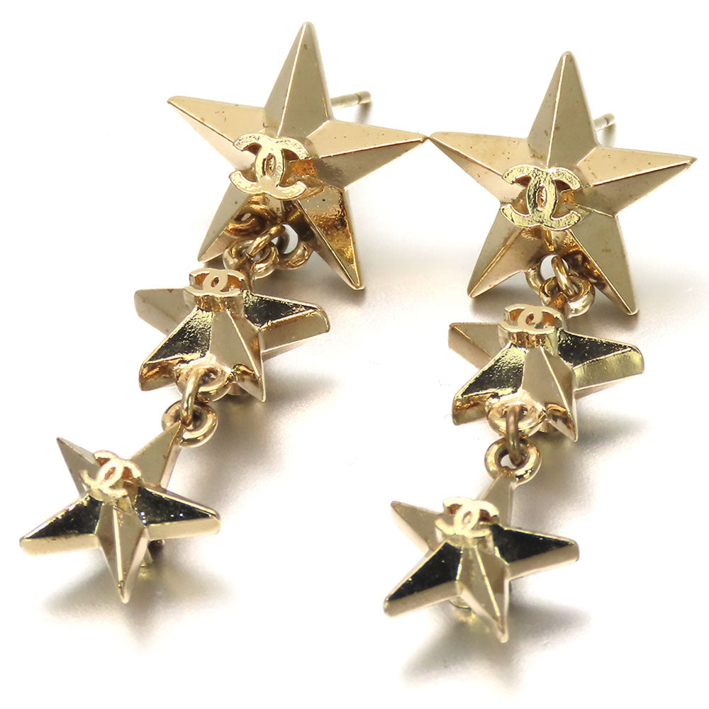 Chanel Triple Star COCO Mark Metal Earrings