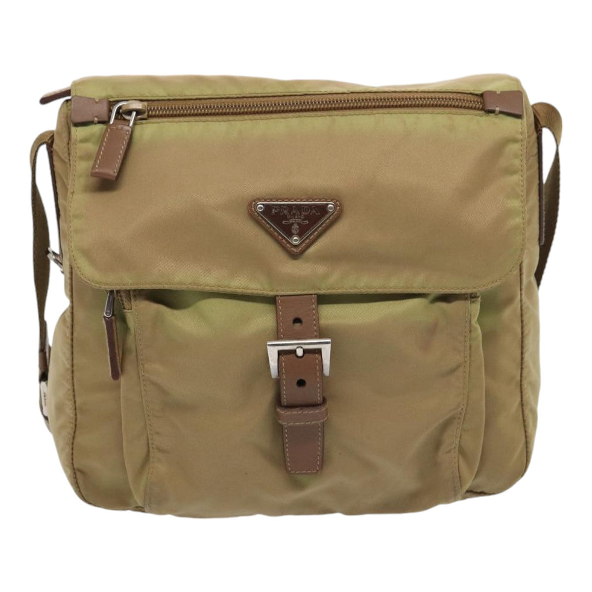 Luxury Prada Shoulder Bag Nylon Beige  83490
