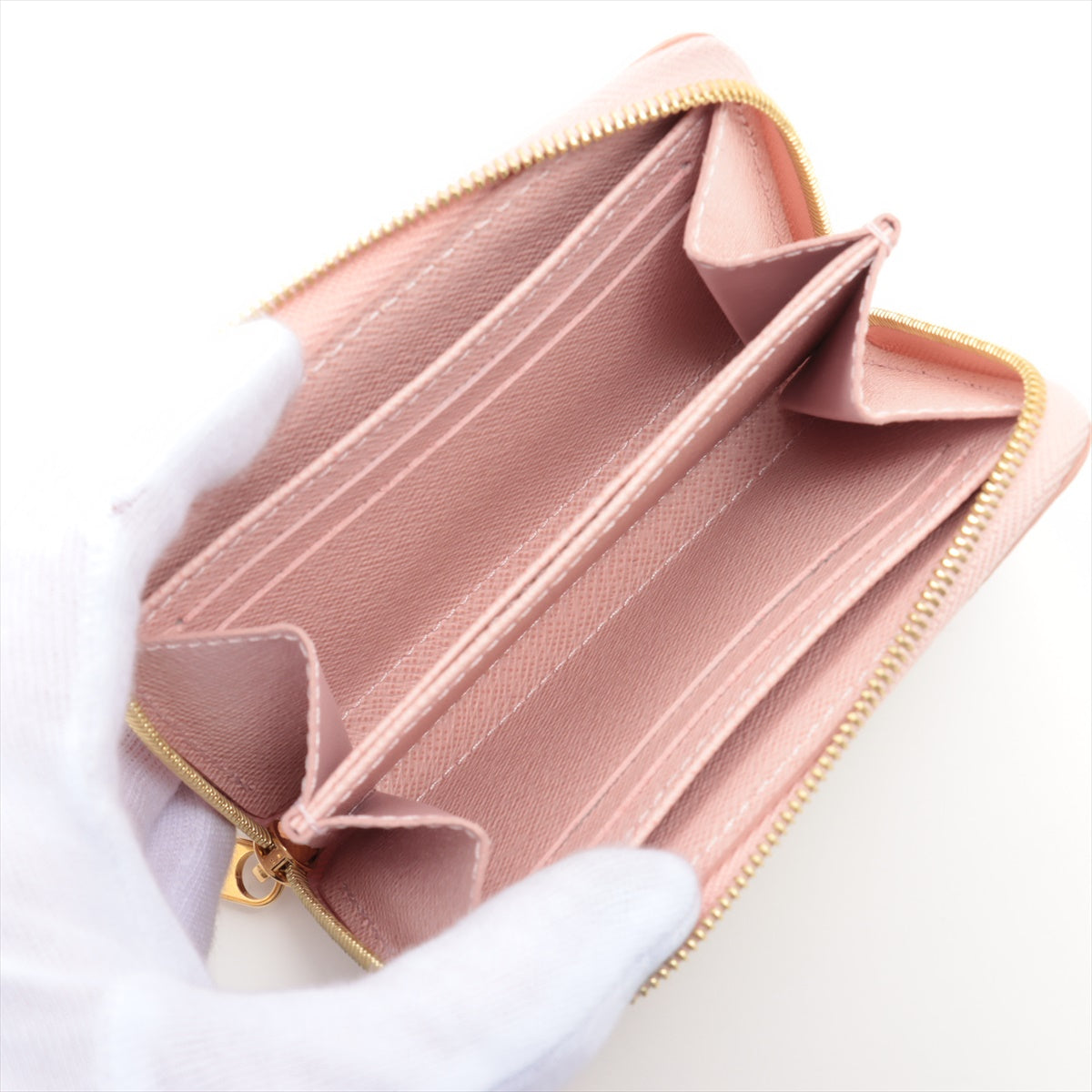 Louis Vuitton Damier Azur Zippyr Coin Pass N60229 Rose Barreline Coin Case  Reaction
