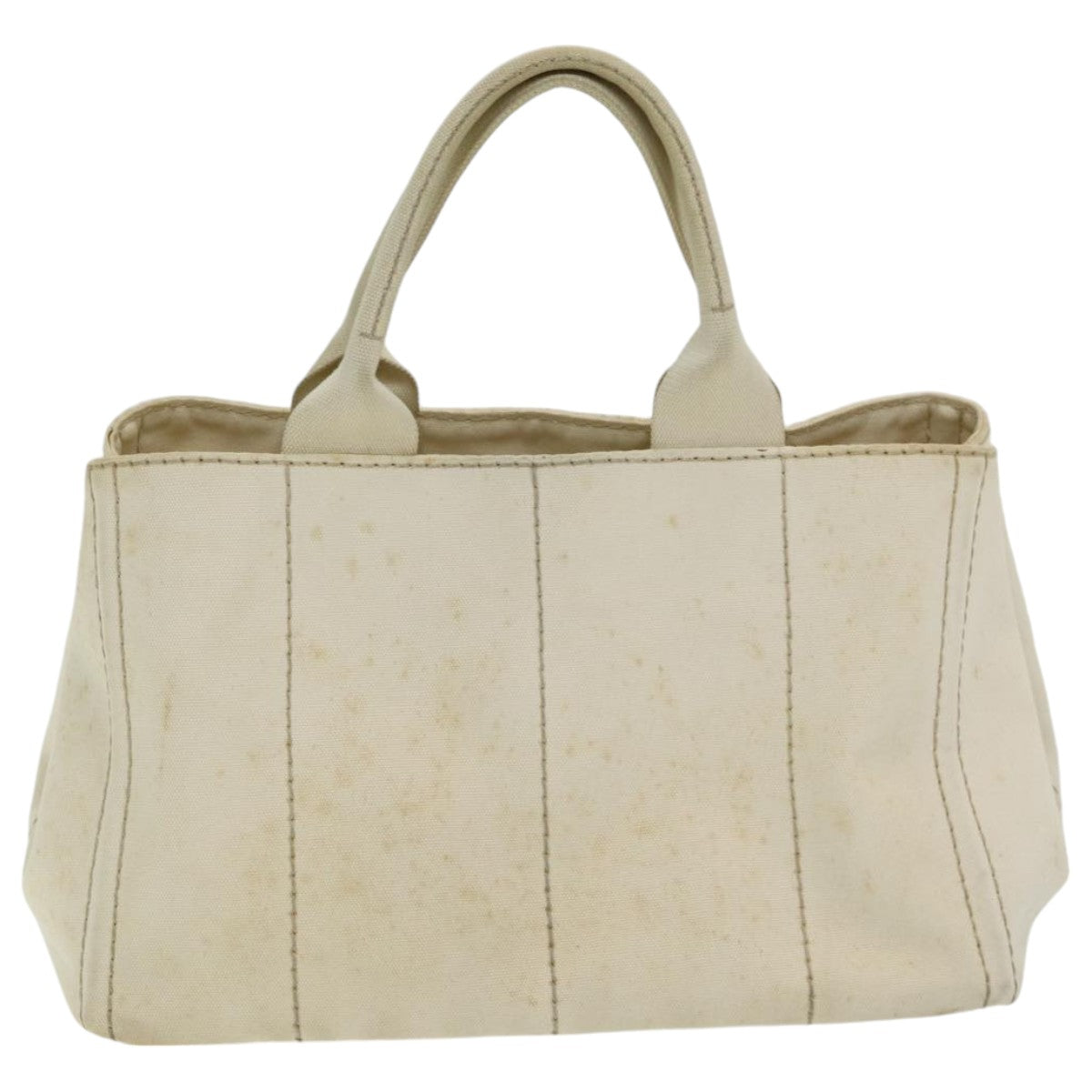 Luxury Prada Canapa MM Hand Bag Canvas Cream  83516