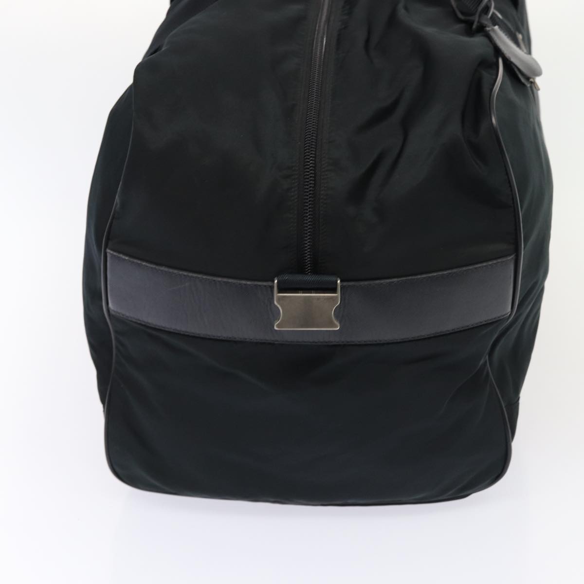 Luxury Prada Boston Bag Nylon Black Silver  83519