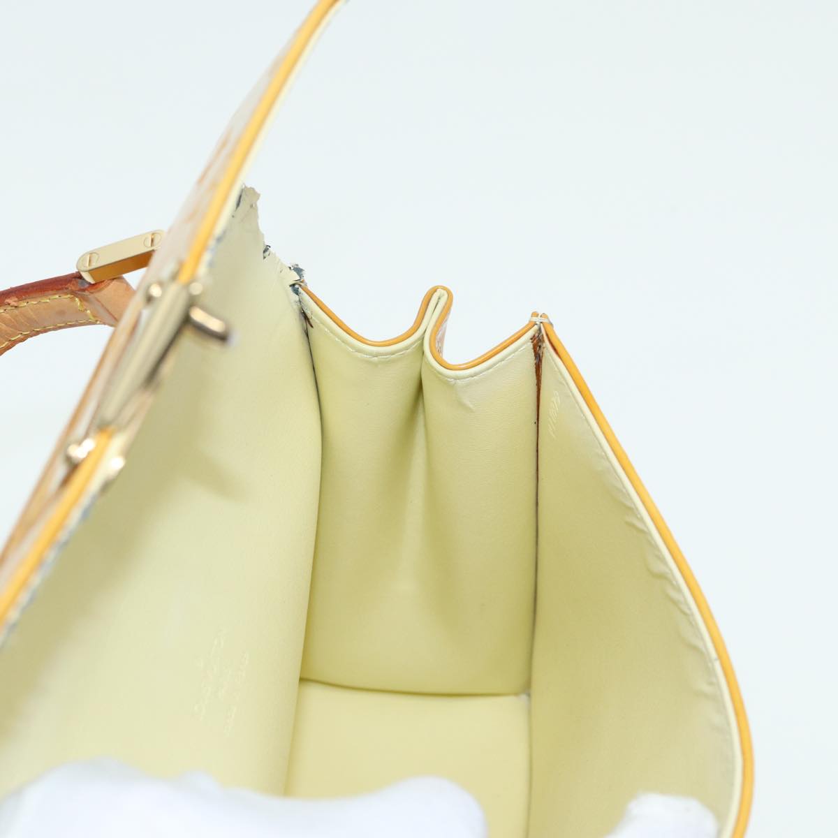 LOUIS VUITTON Monogram Vernis Spring Street Bag Lime Yellow M91068 83528