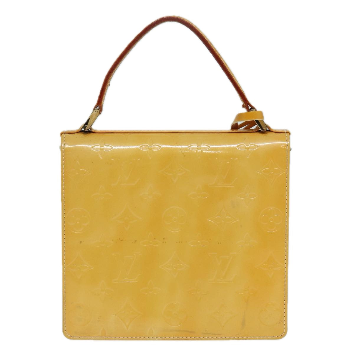 LOUIS VUITTON Monogram Vernis Spring Street Bag Lime Yellow M91068 83528
