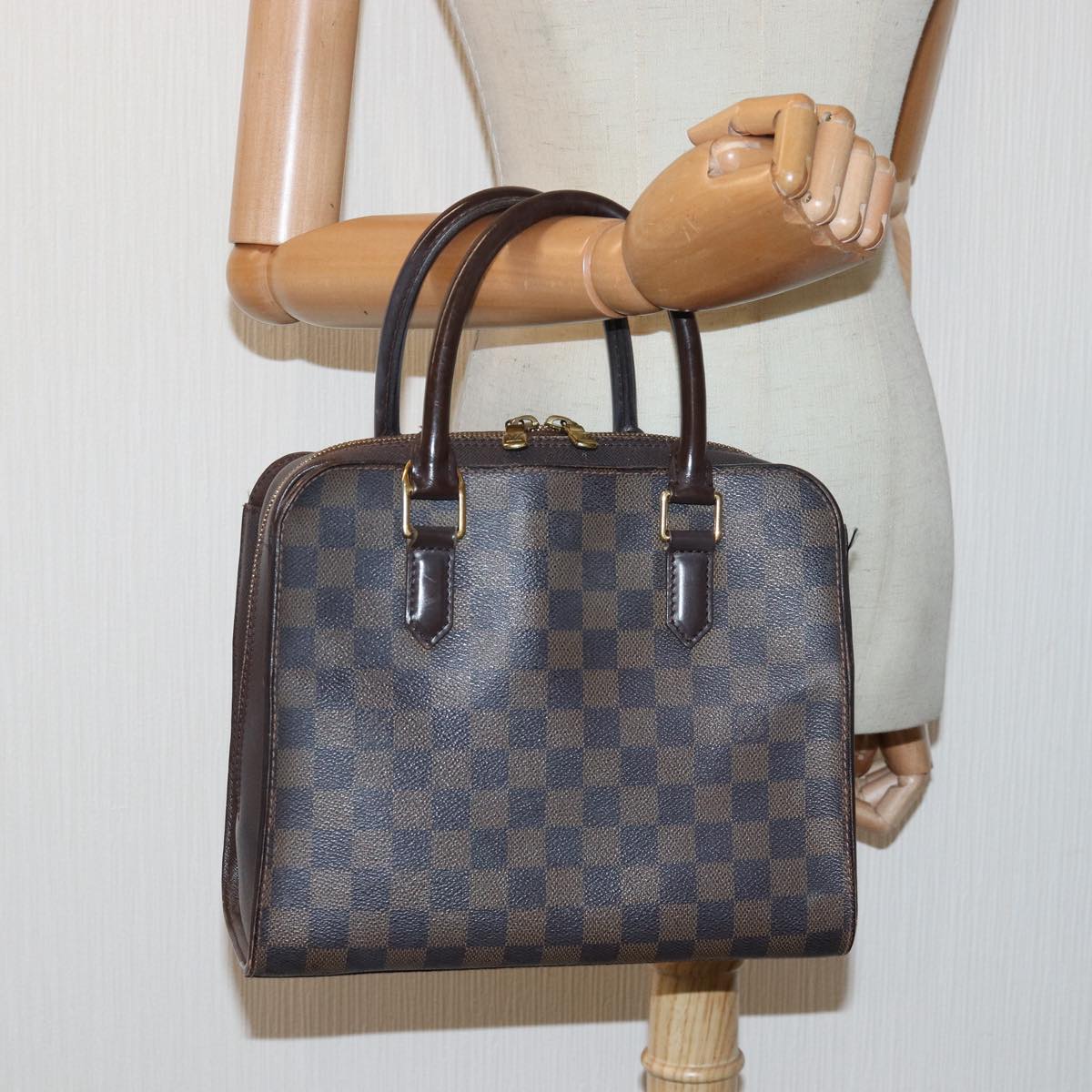 LOUIS VUITTON Damier Ebene Triana Hand Bag N51155 LV 83561