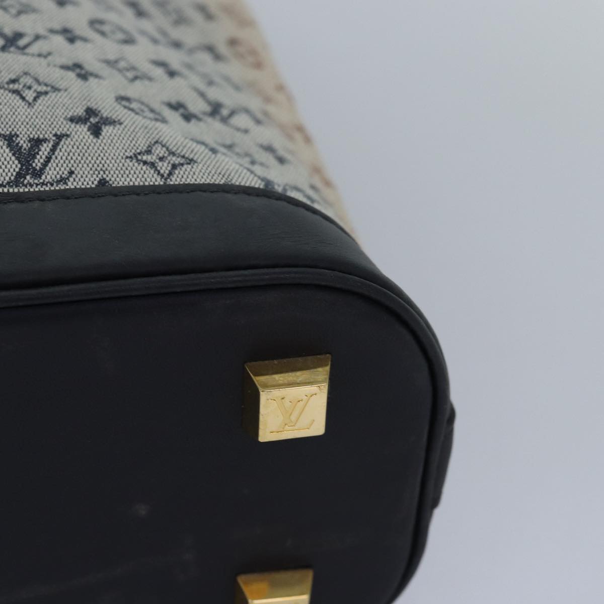 LOUIS VUITTON Monogram Mini Alma Haut Hand Bag Blue M92202 LV 83567