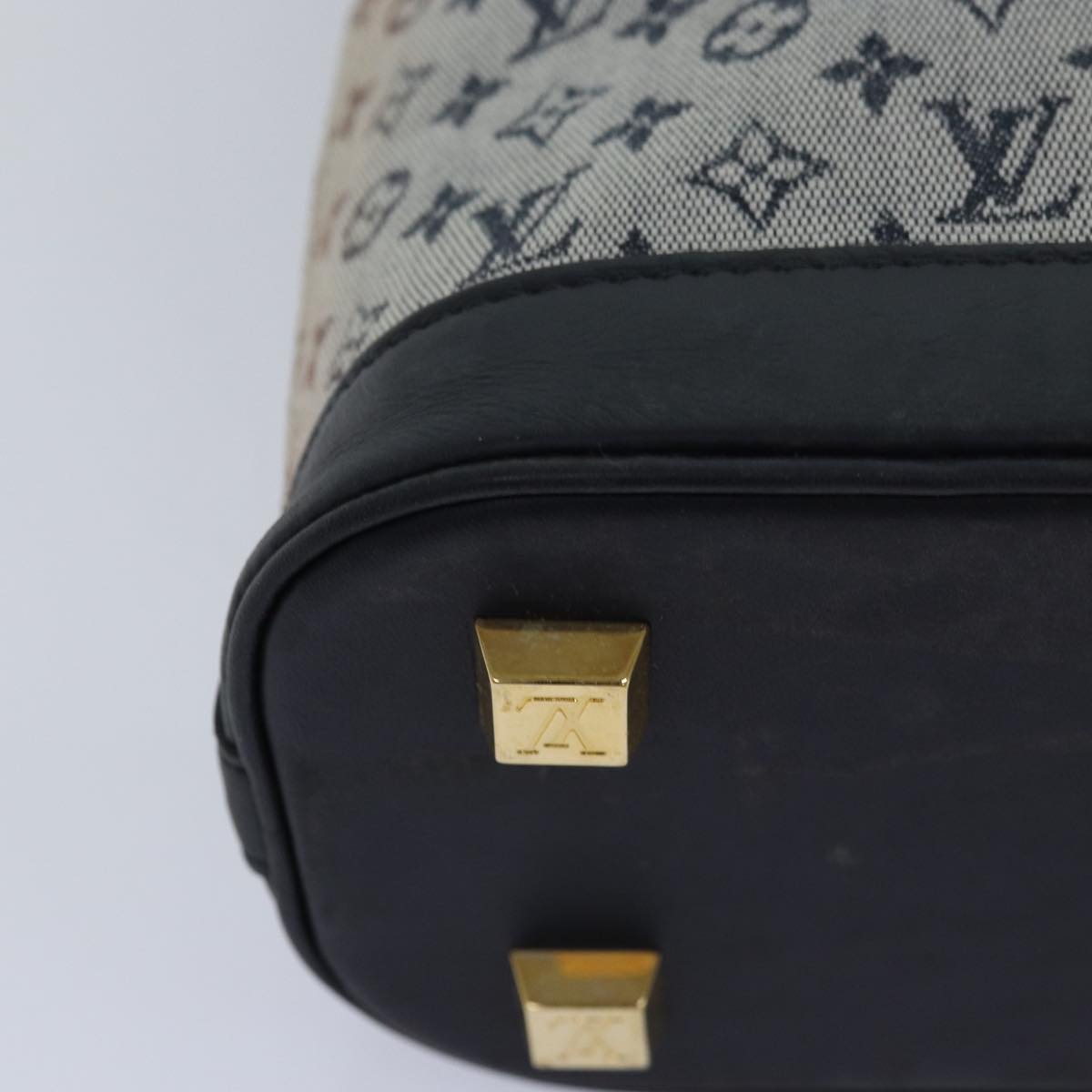LOUIS VUITTON Monogram Mini Alma Haut Hand Bag Blue M92202 LV 83567
