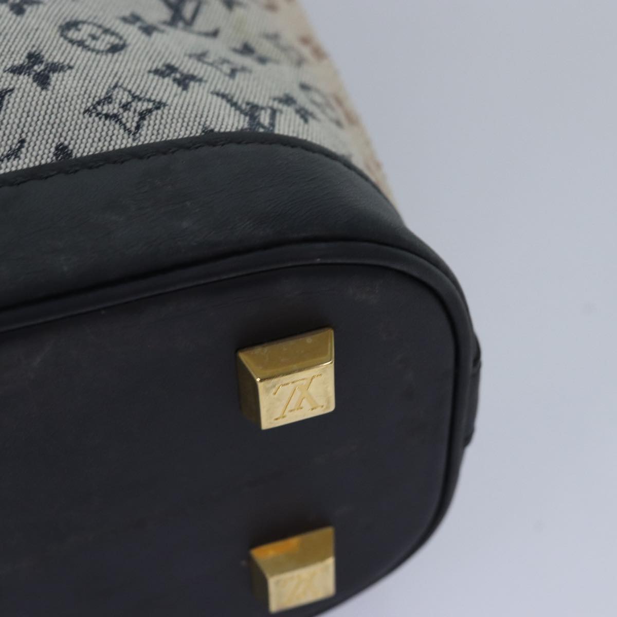 LOUIS VUITTON Monogram Mini Alma Haut Hand Bag Blue M92202 LV 83567