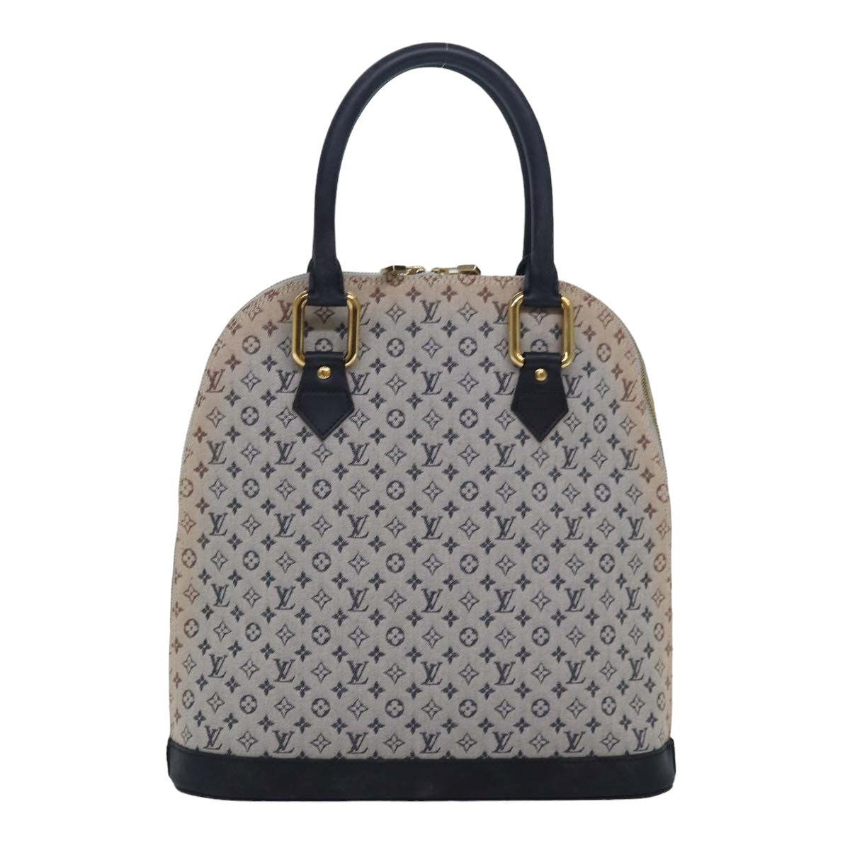 LOUIS VUITTON Monogram Mini Alma Haut Hand Bag Blue M92202 LV 83567