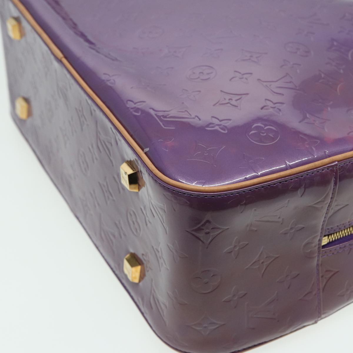 LOUIS VUITTON Monogram Vernis Sutton Hand Bag Purple Viole M91081 LV 83568