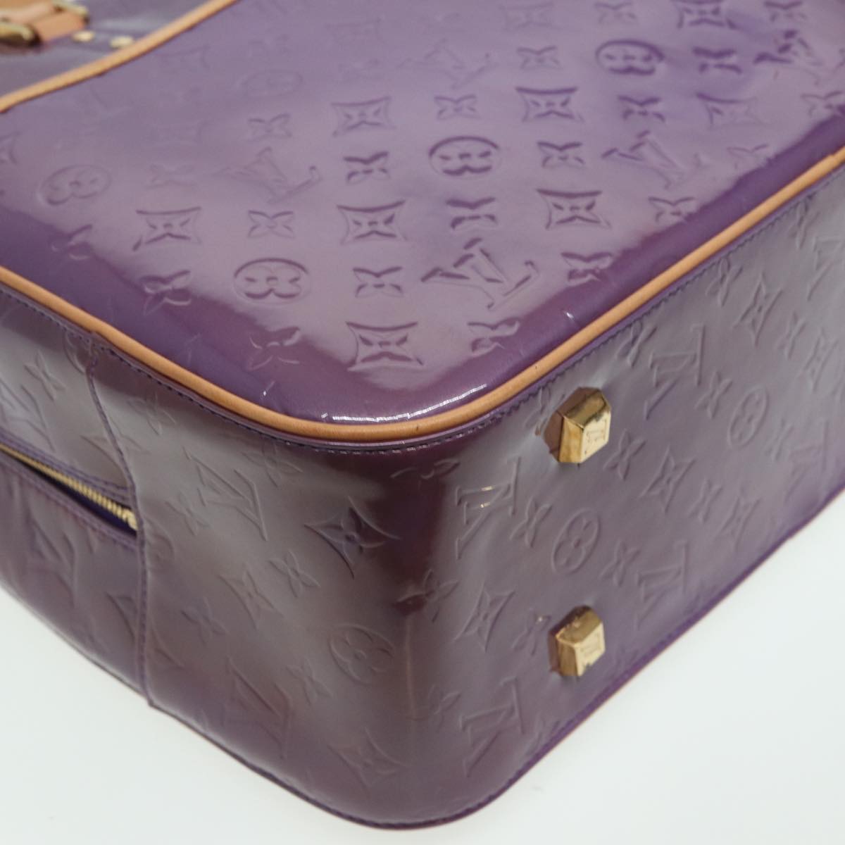 LOUIS VUITTON Monogram Vernis Sutton Hand Bag Purple Viole M91081 LV 83568
