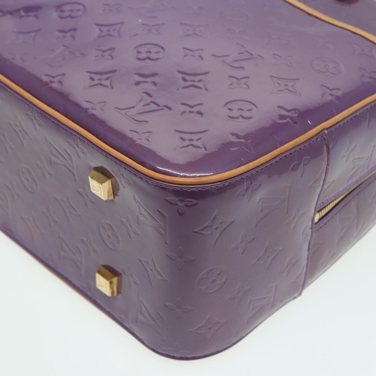 LOUIS VUITTON Monogram Vernis Sutton Hand Bag Purple Viole M91081 LV 83568
