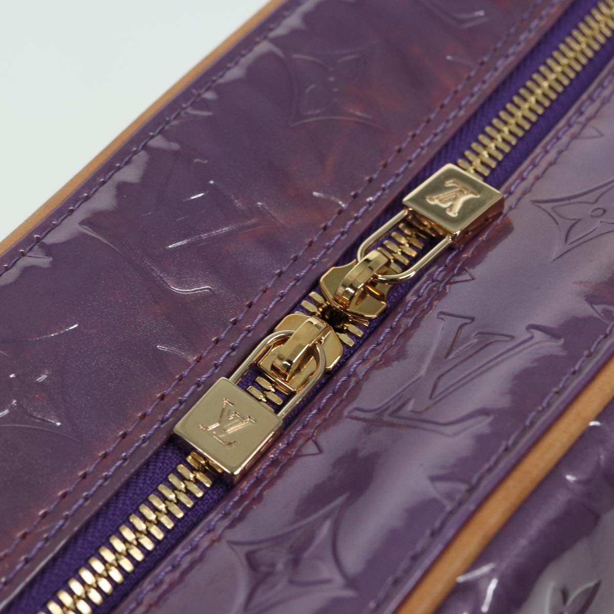 LOUIS VUITTON Monogram Vernis Sutton Hand Bag Purple Viole M91081 LV 83568