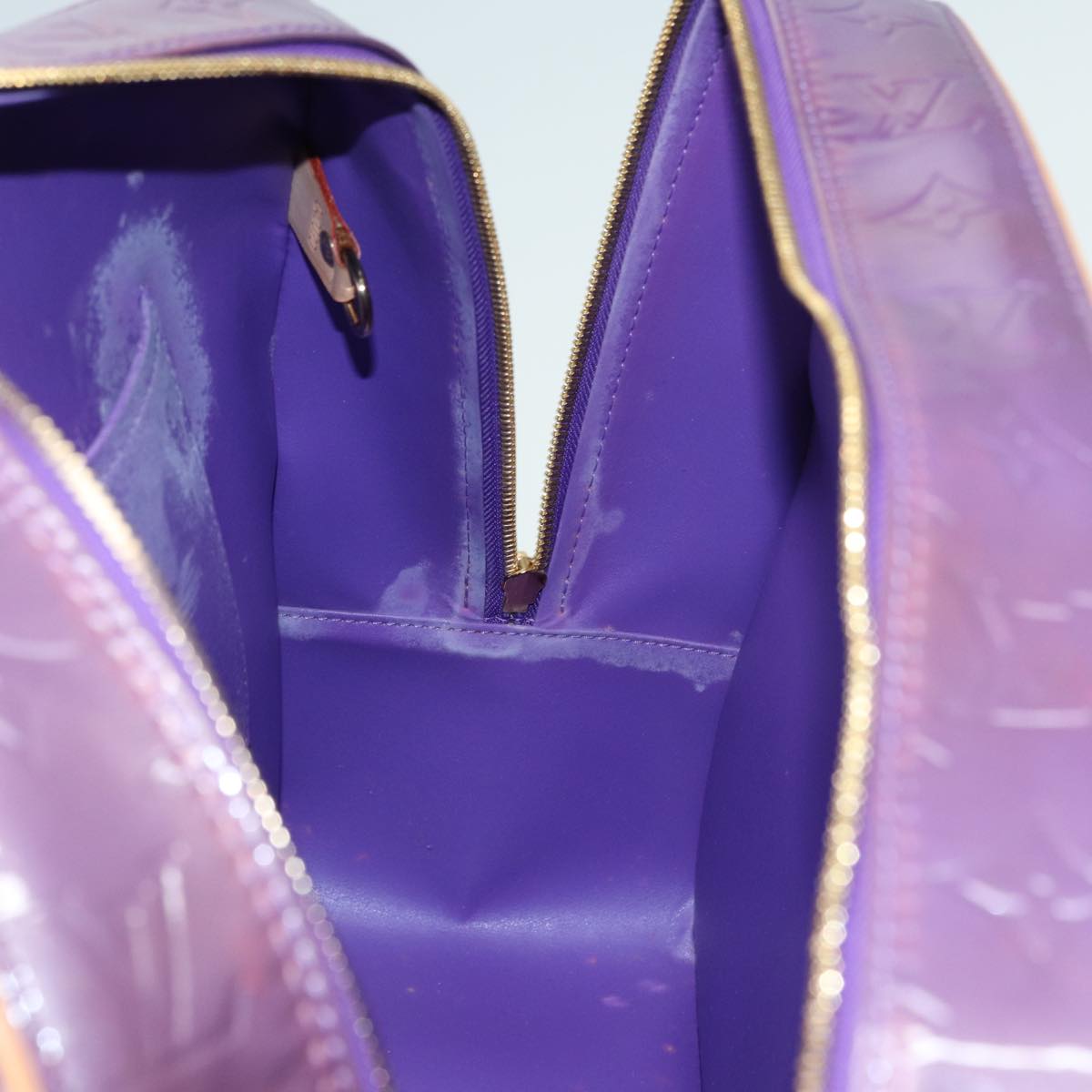 LOUIS VUITTON Monogram Vernis Sutton Hand Bag Purple Viole M91081 LV 83568