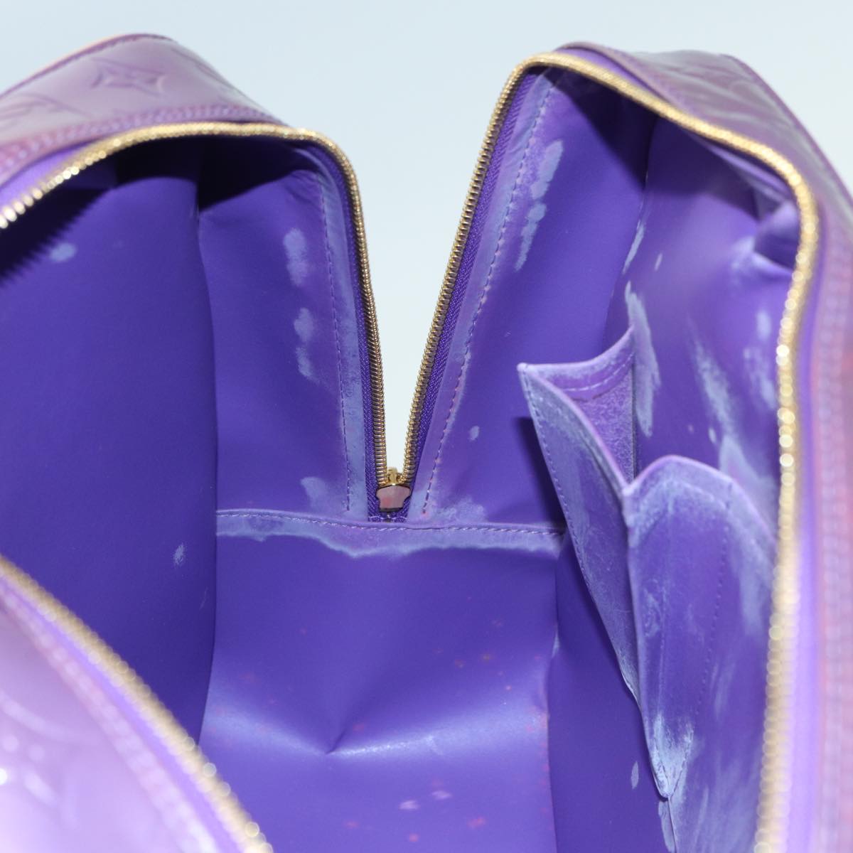 LOUIS VUITTON Monogram Vernis Sutton Hand Bag Purple Viole M91081 LV 83568
