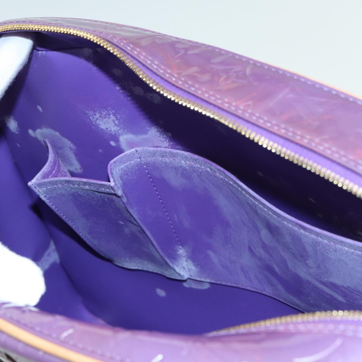LOUIS VUITTON Monogram Vernis Sutton Hand Bag Purple Viole M91081 LV 83568