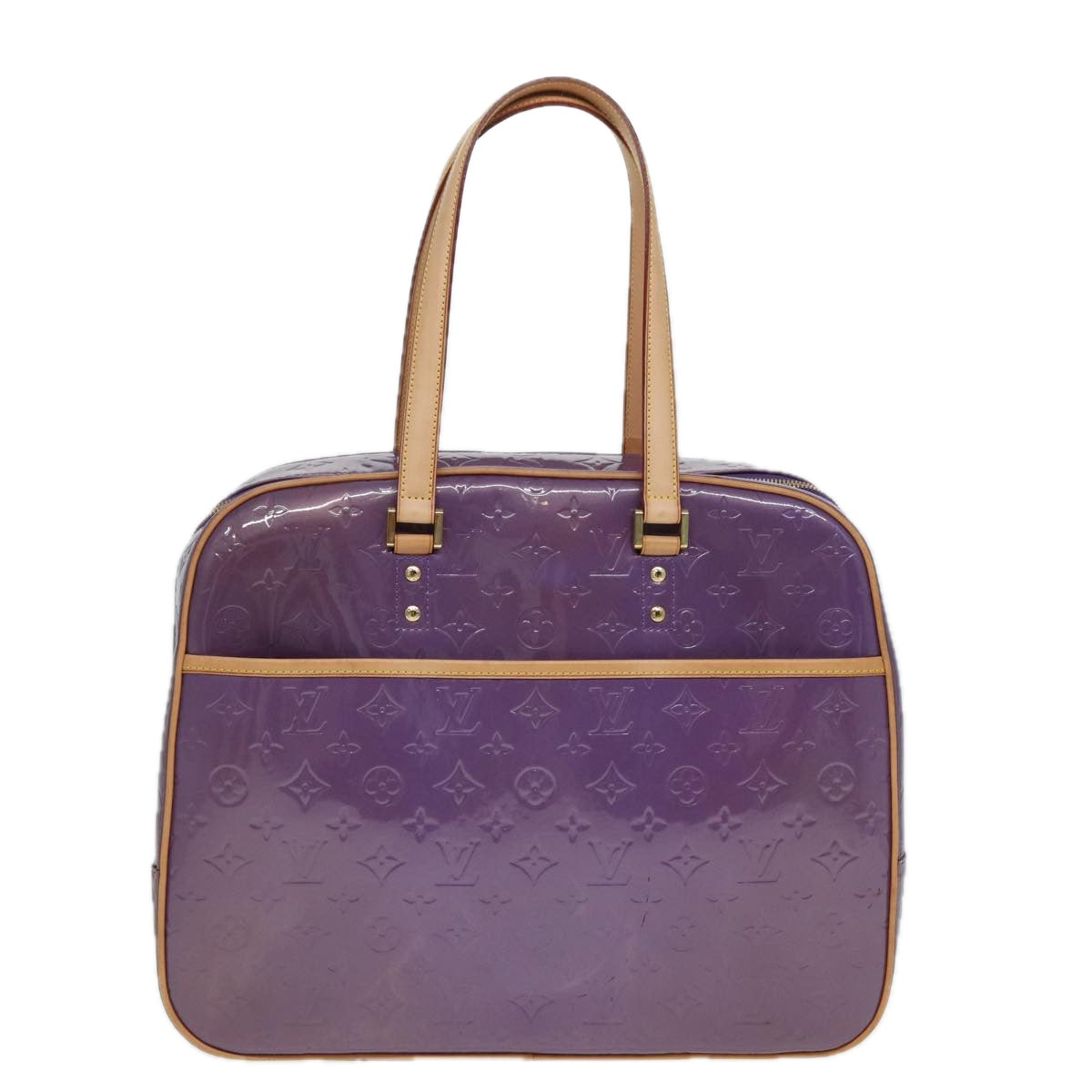 LOUIS VUITTON Monogram Vernis Sutton Hand Bag Purple Viole M91081 LV 83568