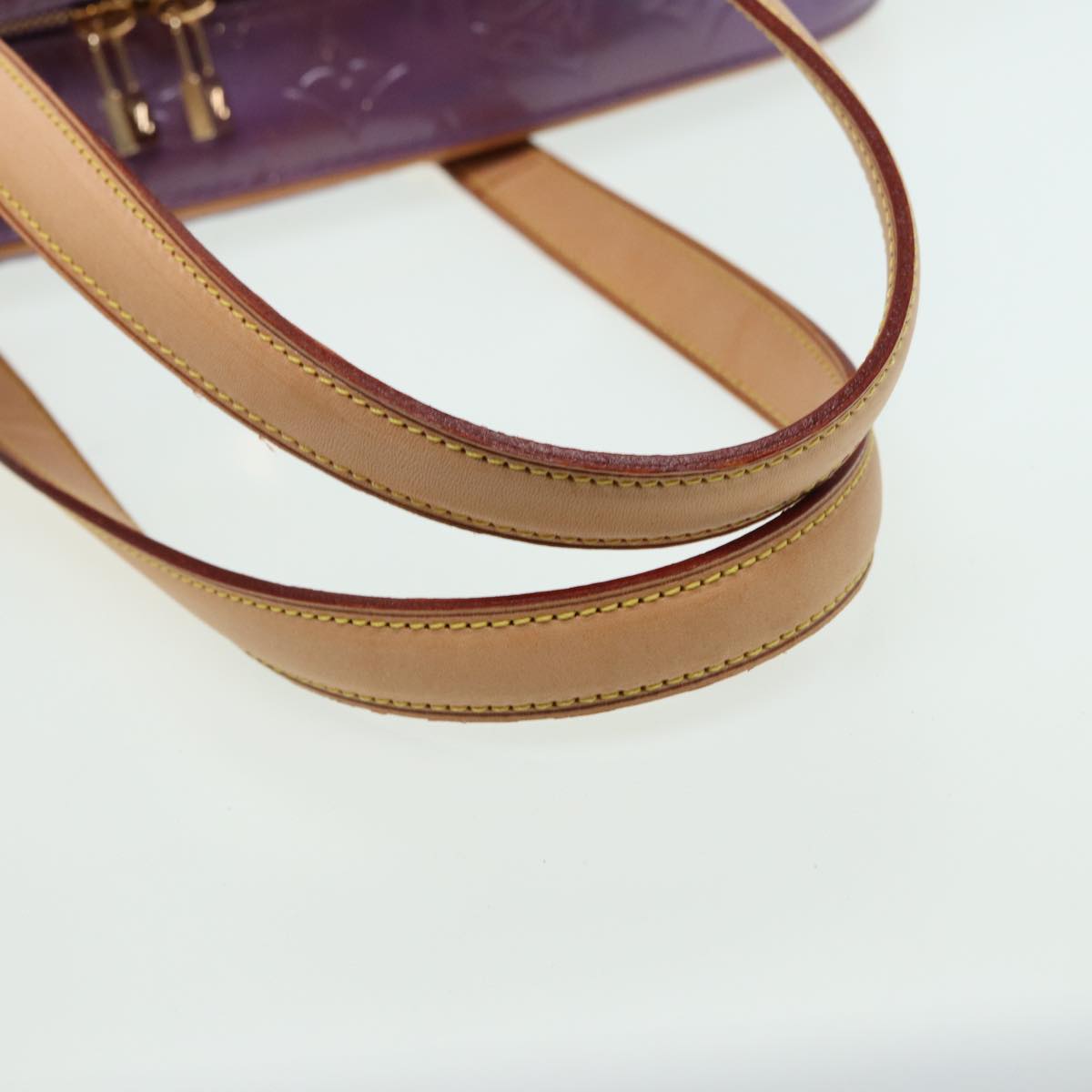LOUIS VUITTON Monogram Vernis Sutton Hand Bag Purple Viole M91081 LV 83568