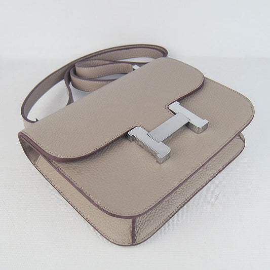 Luxury Hermes Constance Cowskin Leather Bag H017 grey silver